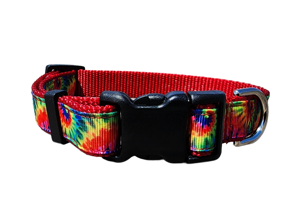 3/4" Red Tie-Dye Dog Collar or Leash