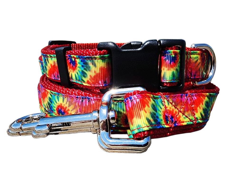 3/4" Red Tie-Dye Dog Collar or Leash