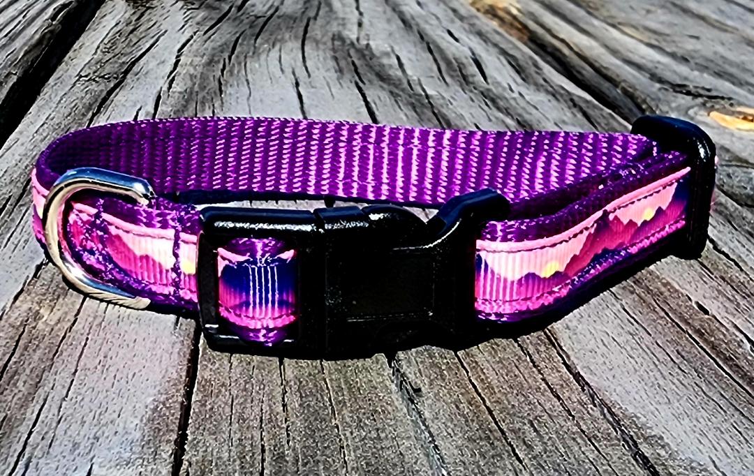 1/2" Purple Mountain Dog Collar or Leash image 1