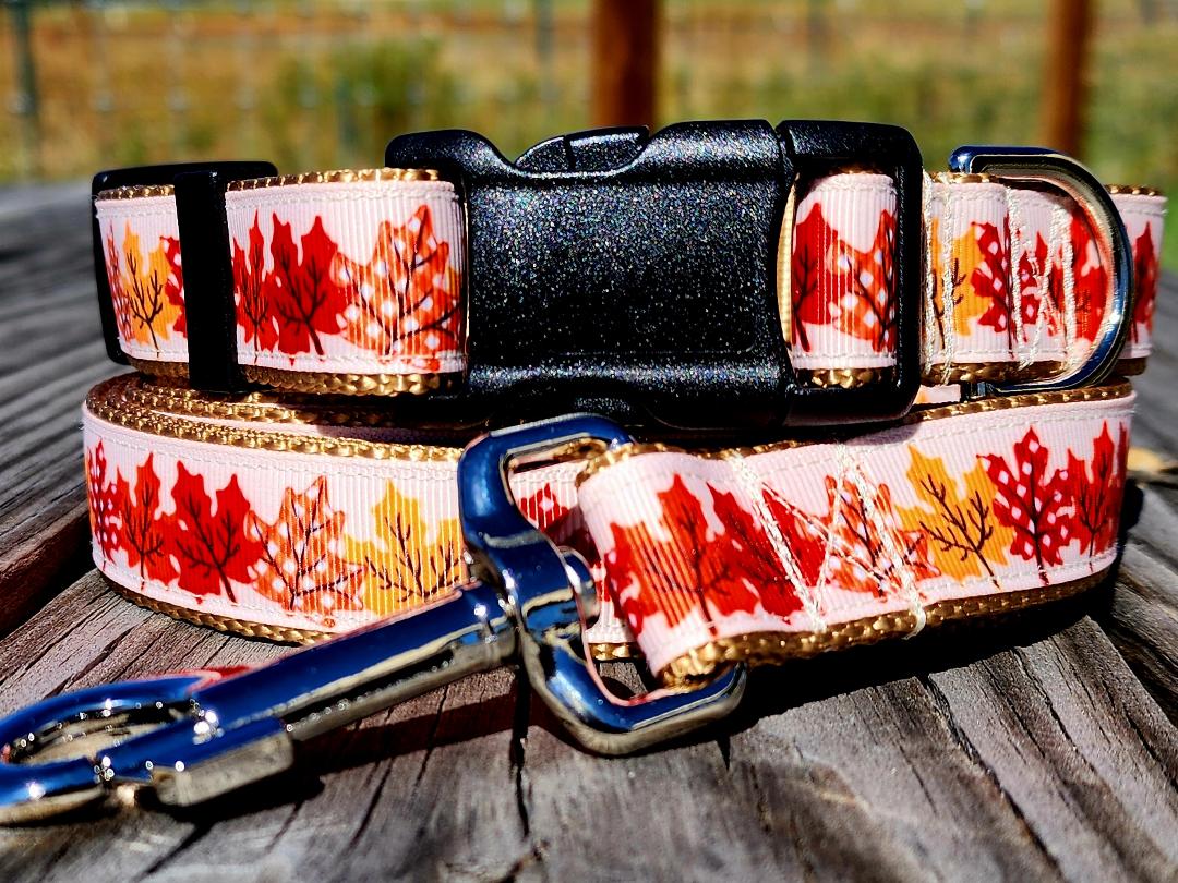 1" Fall Leaves Dog Collar, Leash, or Martinale image 0