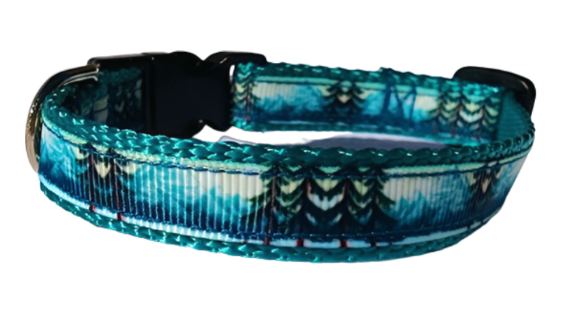 3/4" Mountain Tree Dog Collar, Leash, Martingale, or Harness image 1