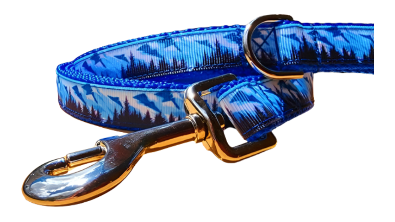 3/4" Mountain Tree Blue Dog Collar, Leash, or Martingale image 3