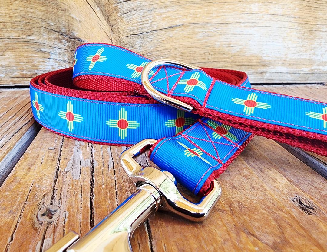 1" Blue Zia NM Dog Collar, Leash, or Martingale image 2