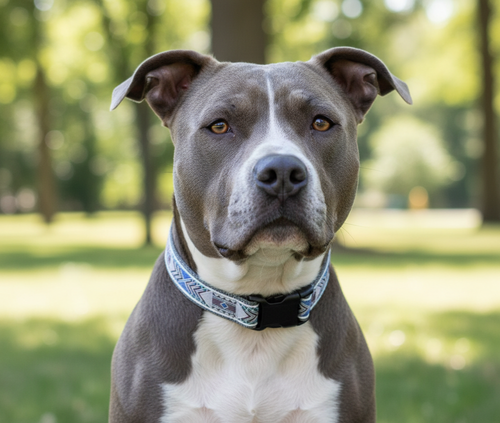 1" Grey Southwest Dog Collar or Leash image 0