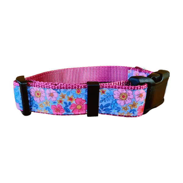 1" Pink Flower Dog Collar, Leash, or Martingale image 4