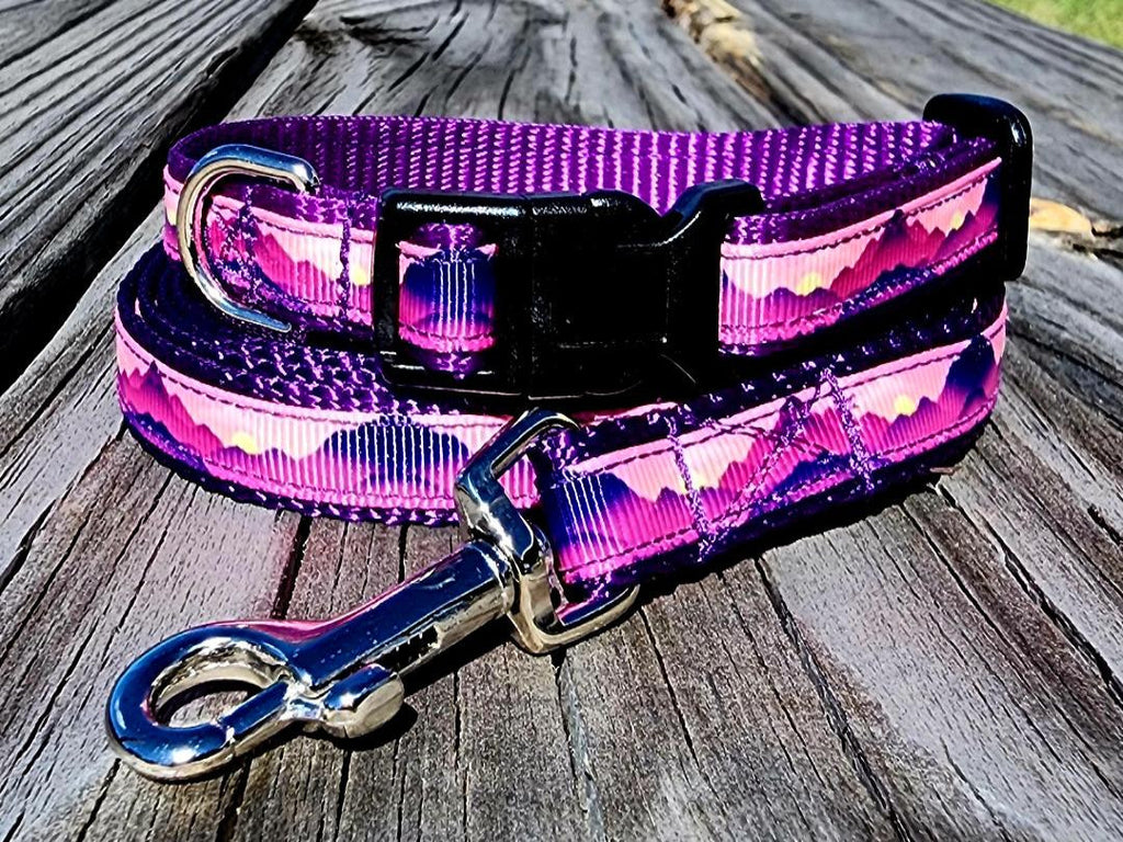 1/2" Purple Mountain Dog Collar or Leash image 0