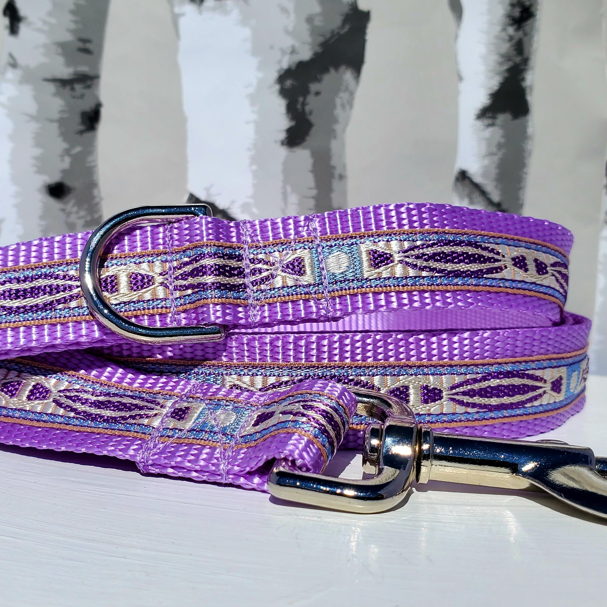 1" Purple Southwest Dog Collar, Leash, Martingale, or Harness image 3