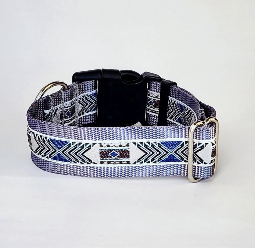1.5" Gray Southwest Dog Collar, Martingale, or Leash image 2