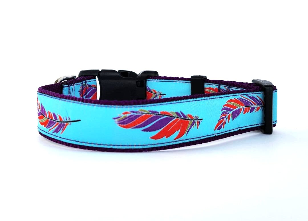 1" Southwest Feather Dog Collar, Leash, or Martingale - 1" wide image 3
