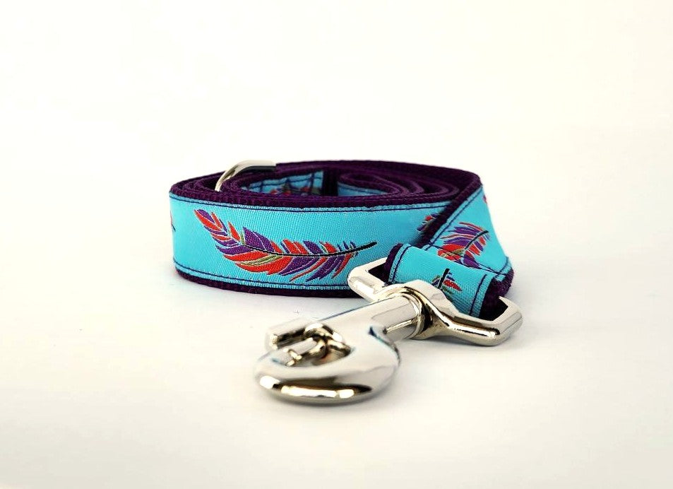1" Southwest Feather Dog Collar, Leash, or Martingale - 1" wide image 2