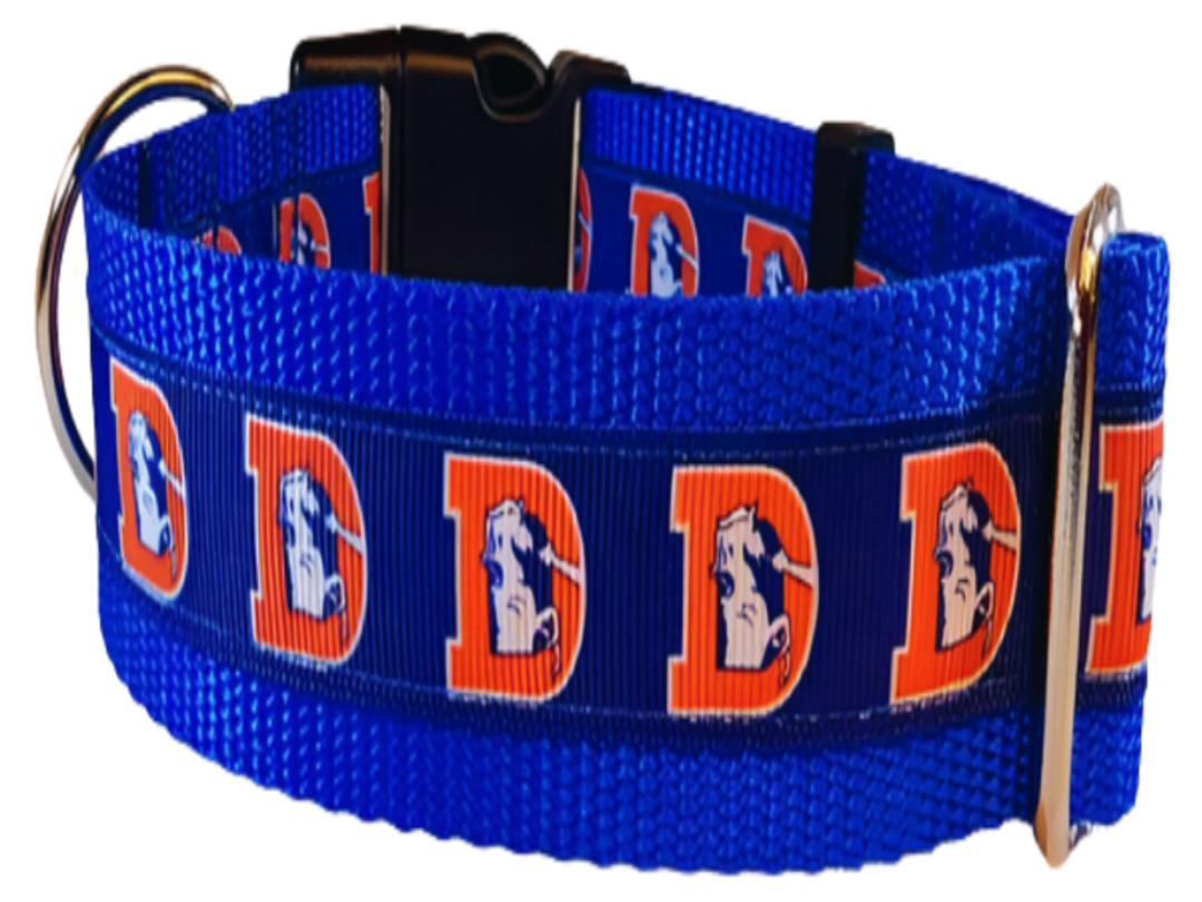 1.5" Retro Broncos Dog Collar, Martingale, or Leash image 0