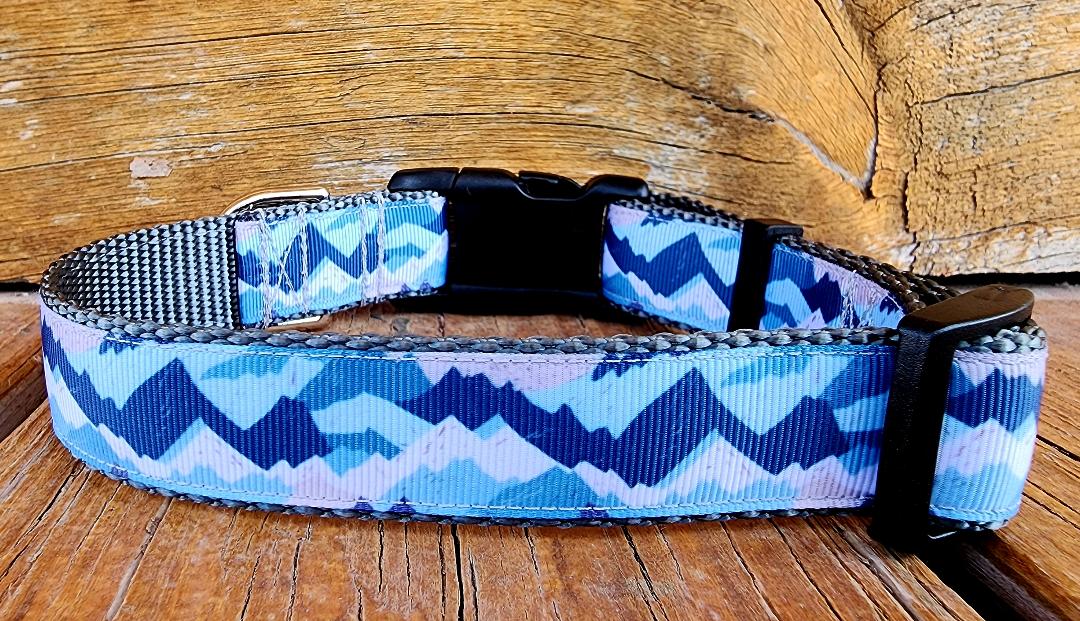 1" Mountain Abstract Dog Collar, Leash, or Martingale- 1" wide image 4