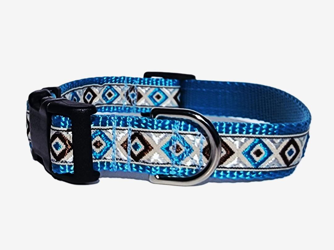 3/4" Blue Southwest Dog Collar, Leash, Martingale, Harness image 1