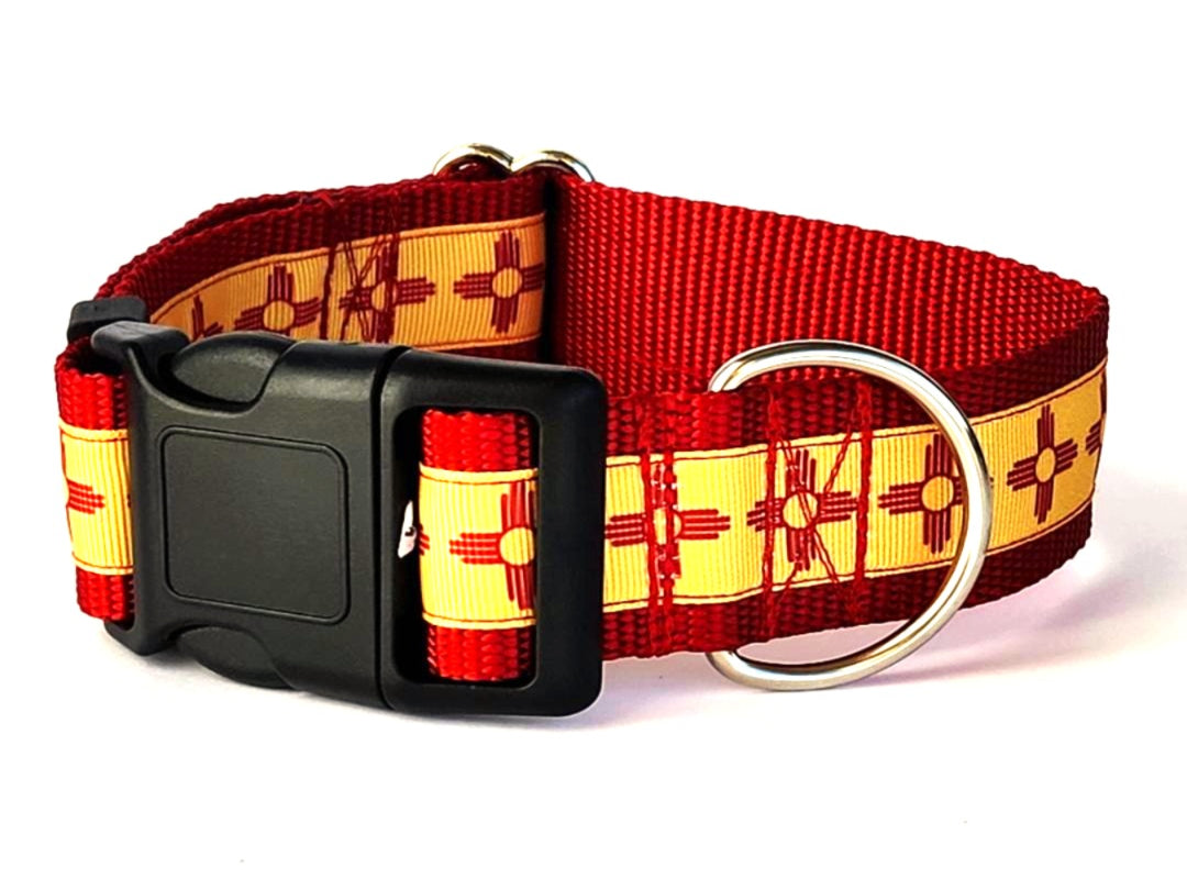 1.5" Wide New Mexico Zia Dog Collar image 0