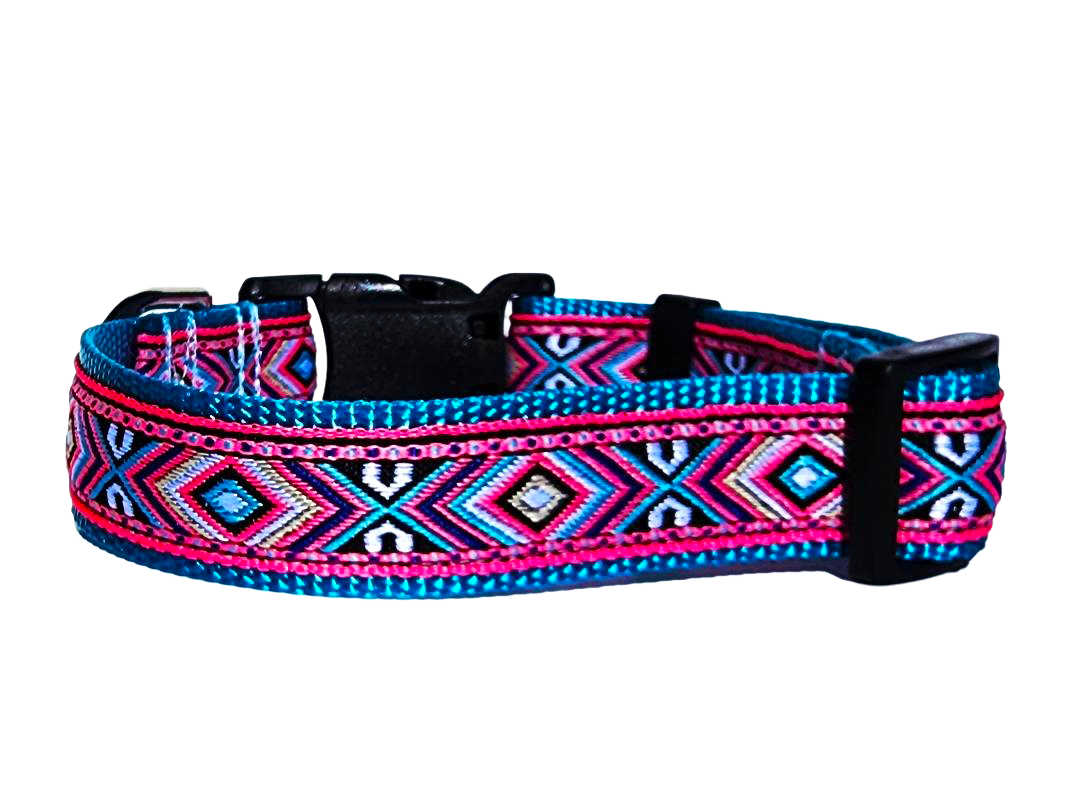 1" Pink Southwest Dog Collar or Leash image 1