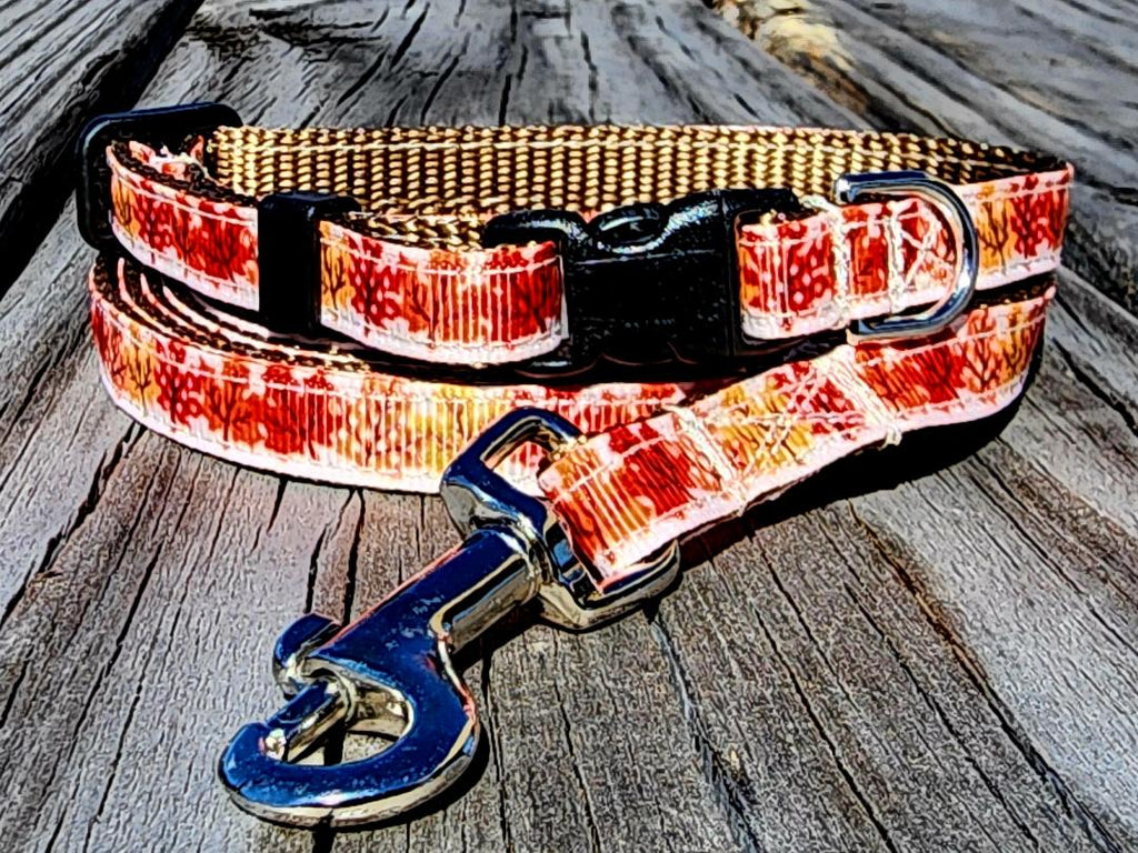 3/8" Fall Leaves Dog Collar or Leash image 0