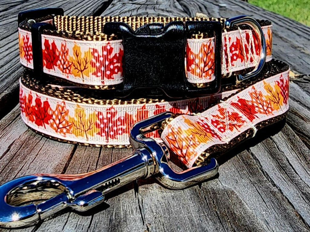 3/4" Fall Leaves Dog Collar, Leash, or Martingale image 0