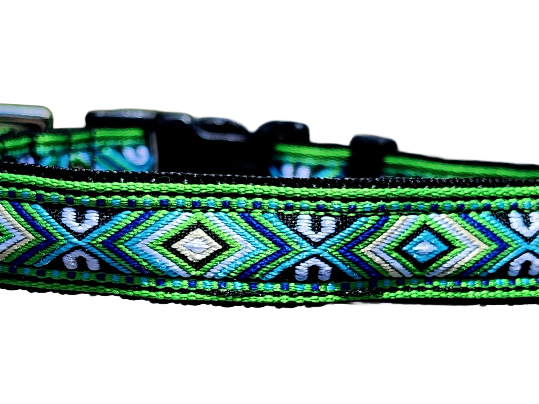 3/4" Green Southwest Dog Collar or Leash