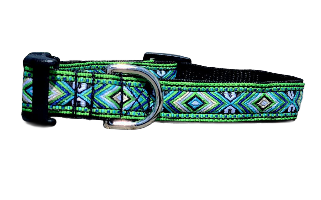3/4" Green Southwest Dog Collar or Leash