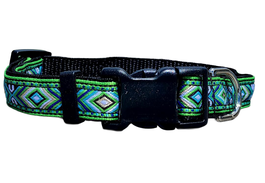 3/4" Green Southwest Dog Collar or Leash
