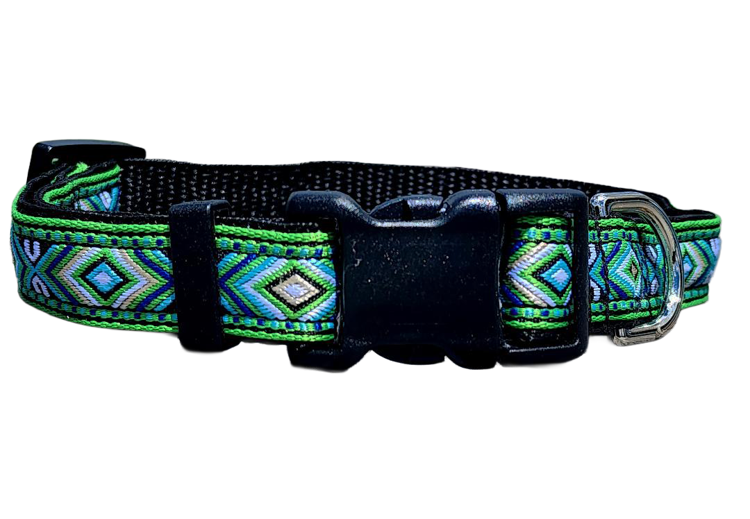 3/4" Green Southwest Dog Collar or Leash