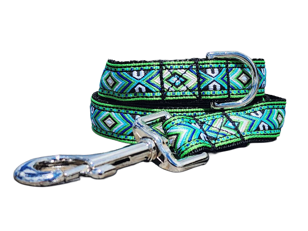 3/4" Green Southwest Dog Collar or Leash