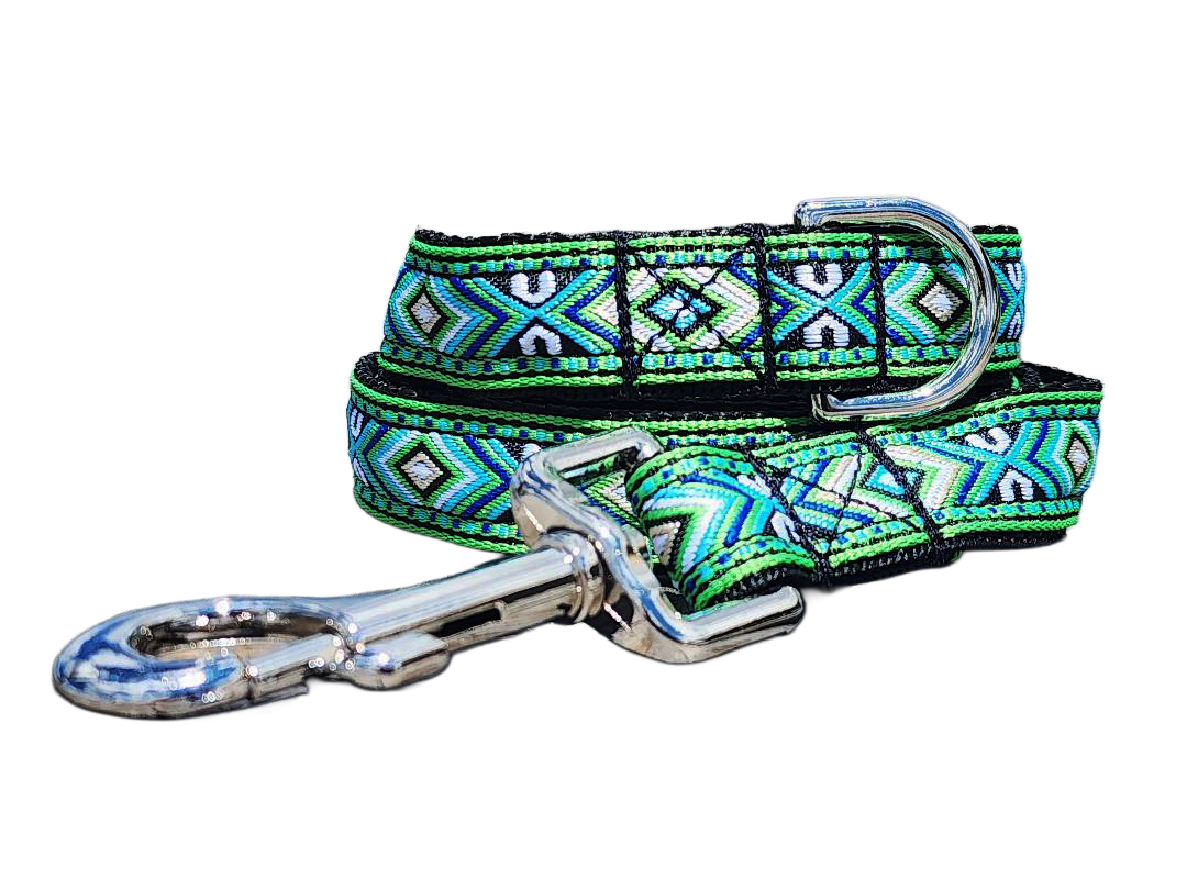 3/4" Green Southwest Dog Collar or Leash