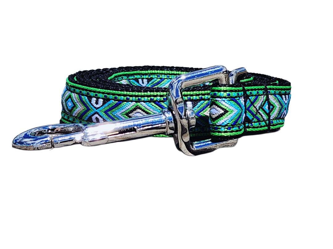 3/4" Green Southwest Dog Collar or Leash