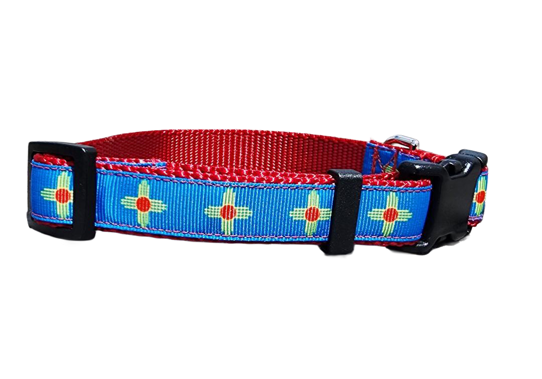 3/4" New Mexico Blue Dog Collar or Leash
