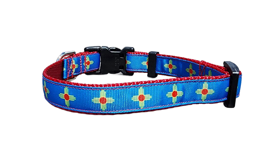 3/4" New Mexico Blue Dog Collar or Leash