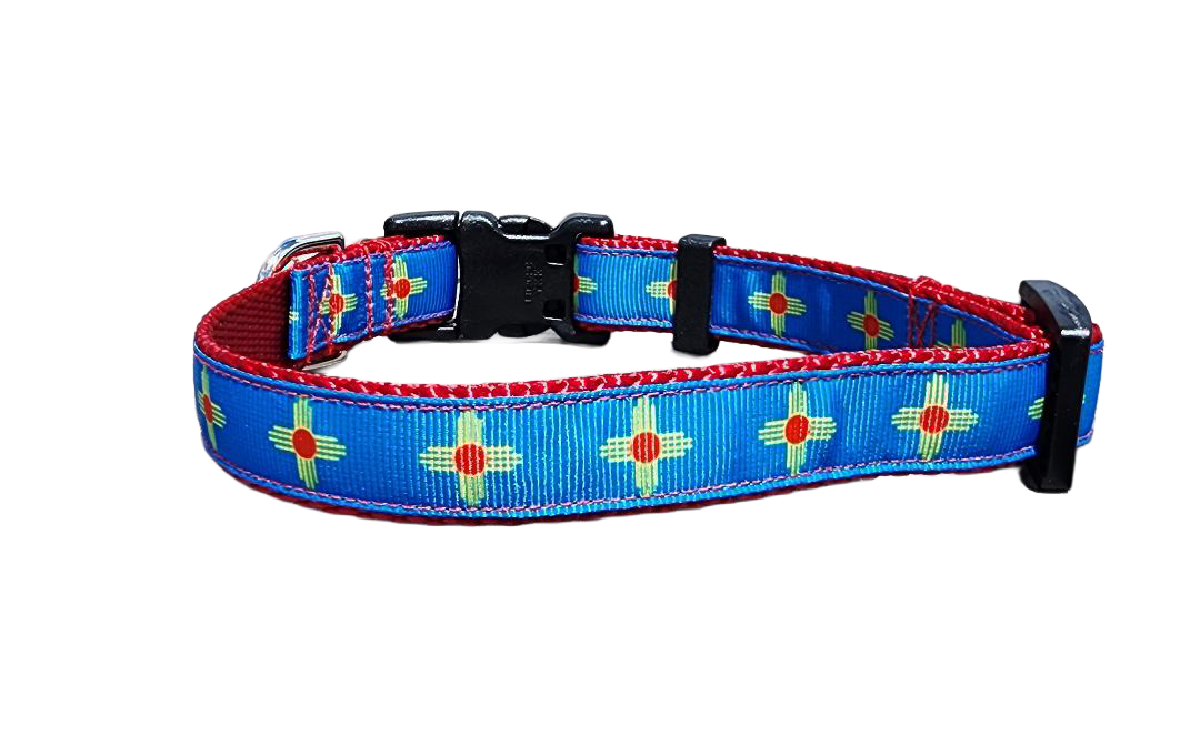 3/4" New Mexico Blue Dog Collar or Leash