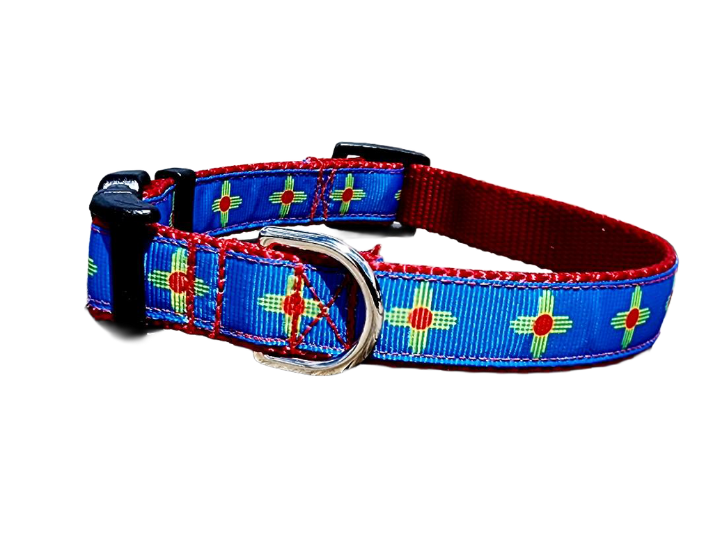 3/4" New Mexico Blue Dog Collar or Leash