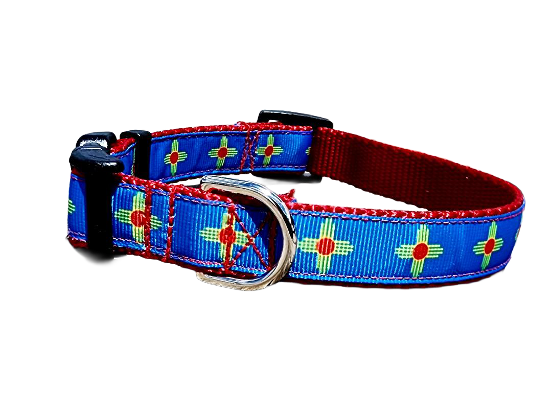3/4" New Mexico Blue Dog Collar or Leash