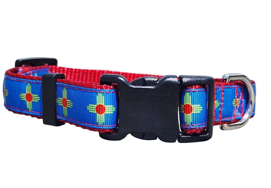 3/4" New Mexico Blue Dog Collar or Leash