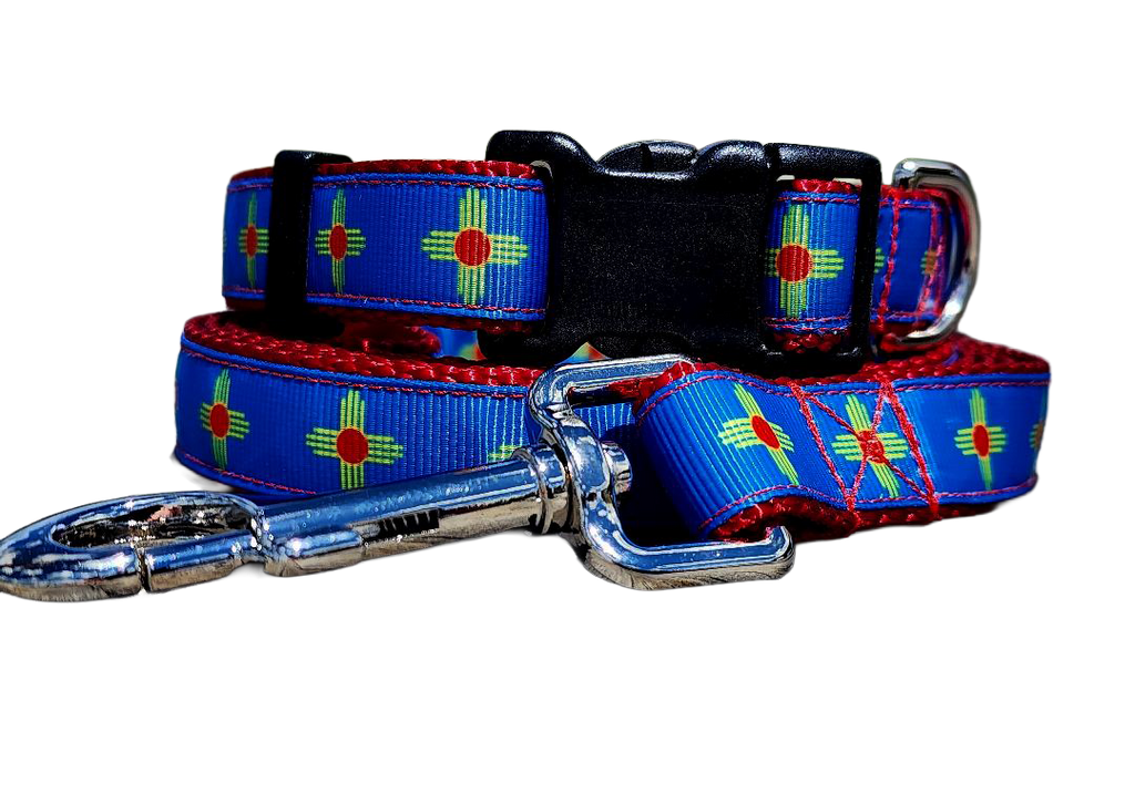 3/4" New Mexico Blue Dog Collar or Leash