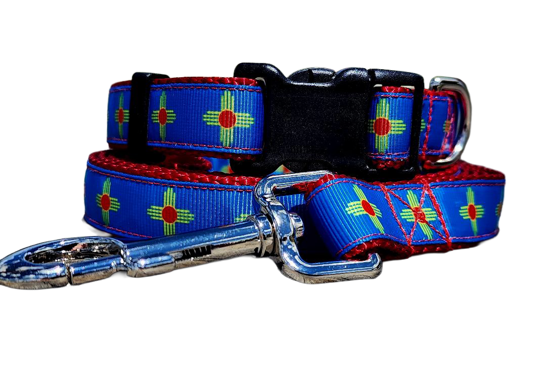 3/4" New Mexico Blue Dog Collar or Leash