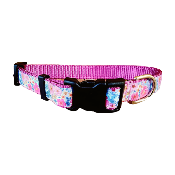 3/4" Pink Flower Dog Collar, Leash, or Martingale image 3