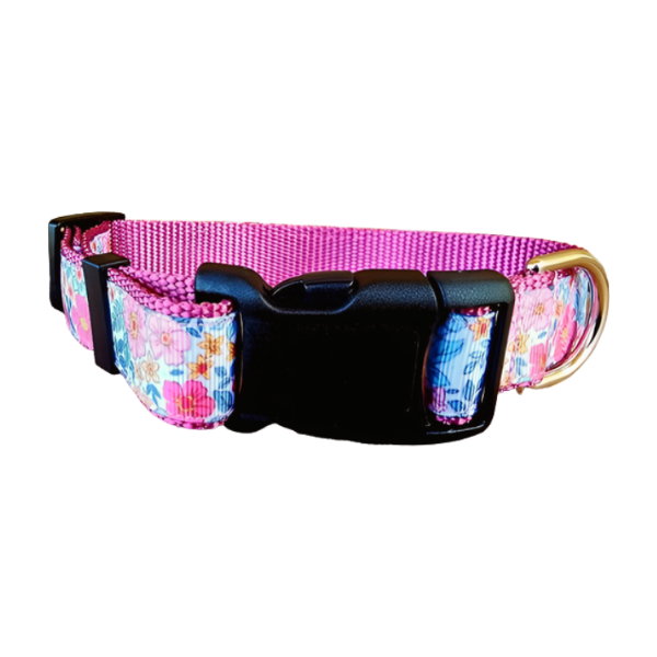 1" Pink Flower Dog Collar, Leash, or Martingale image 2