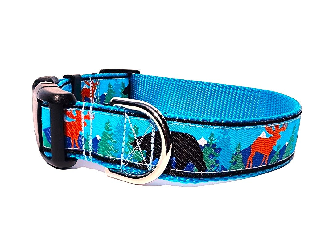 1" Bear and Moose Dog Collar, Martingale, or Leash image 1