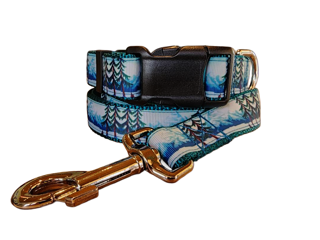 1" Mountain Tree Dog Collar, Leash, Martingale, or Harness image 0