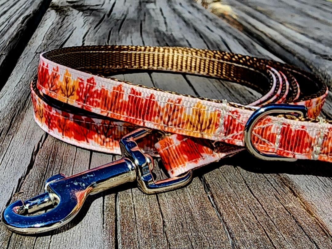 3/8" Fall Leaves Dog Collar or Leash image 4