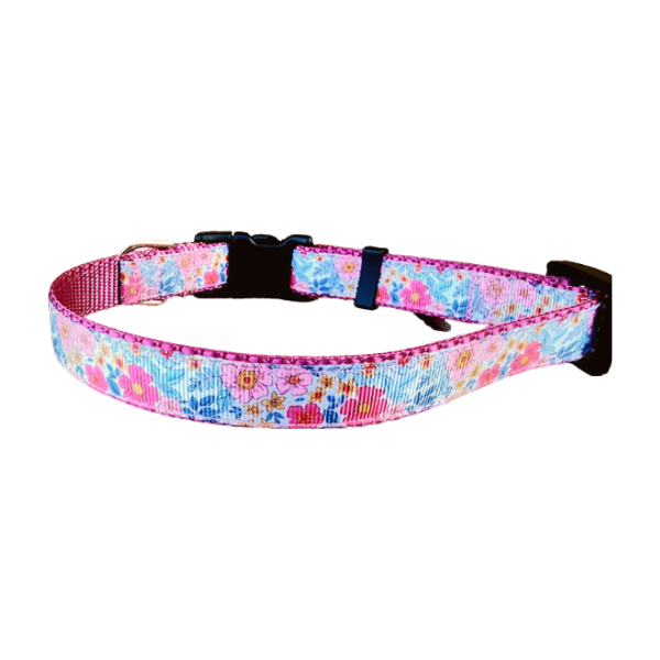3/4" Pink Flower Dog Collar, Leash, or Martingale image 2