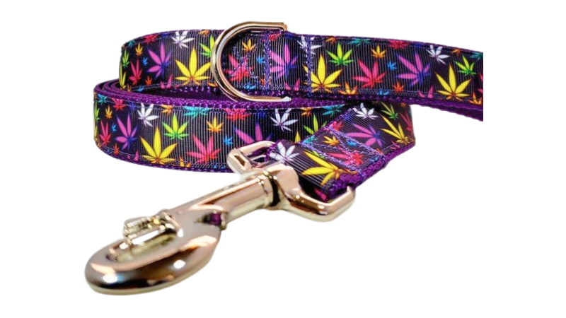 Purple Marijuana Dog Collar, Leash, Martingale, or Harness image 2
