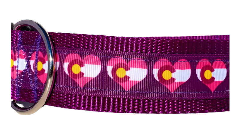1.5" Purple or Pink Colorado Dog Collar image 1