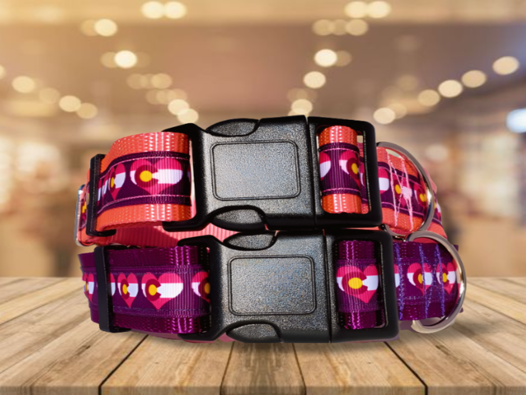 1.5" Purple or Pink Colorado Dog Collar image 0