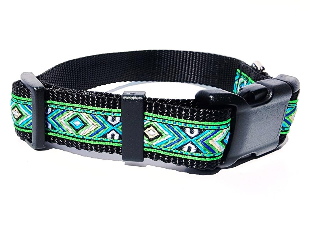 1" Green Southwest Dog Collar, Martingale, Harness, or Leash image 0