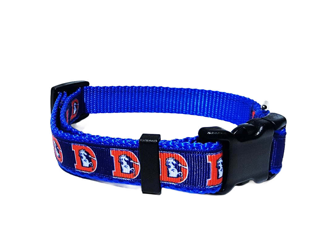 3/4" Retro Broncos Dog Collar or Leash