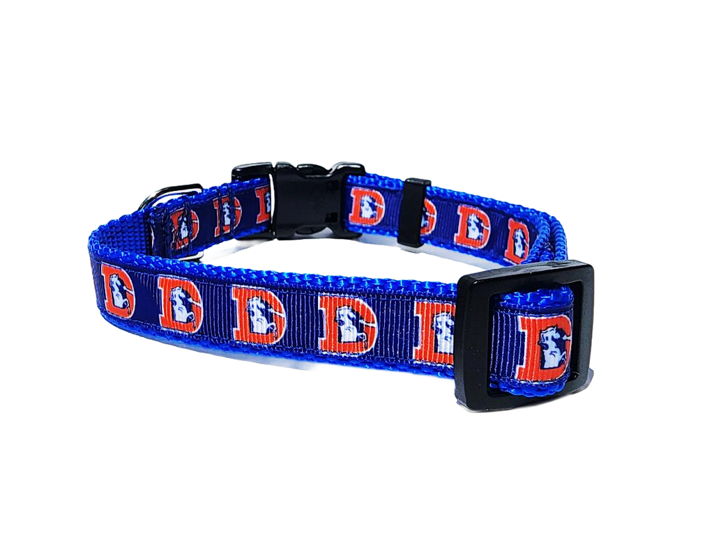 1" Retro Broncos Dog Collar or Leash