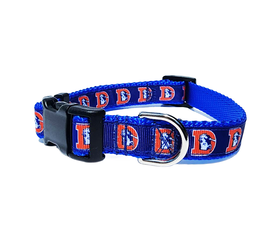3/4" Retro Broncos Dog Collar or Leash