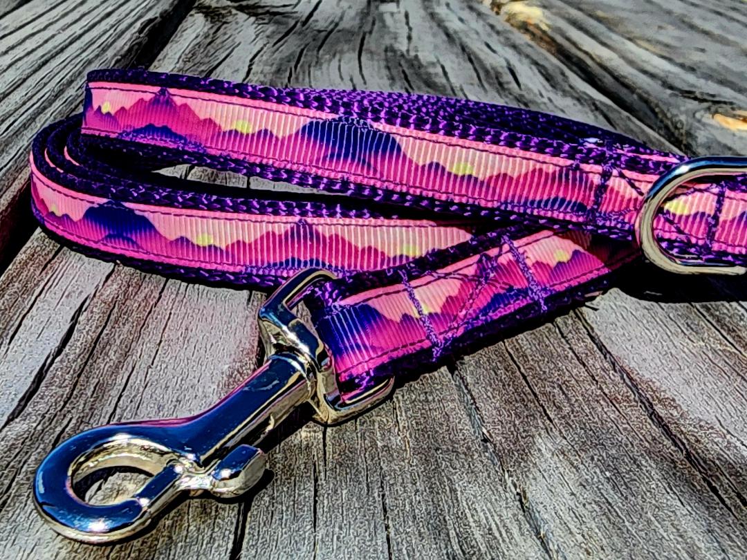 1/2" Purple Mountain Dog Collar or Leash image 2